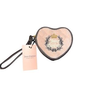 Juicy Couture Heart-Shaped Wristlet - Pink and Black